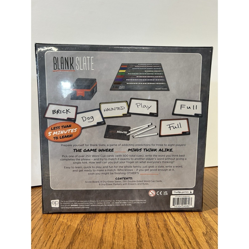 New! BLANK SLATE The Game Where Minds Think Alike Family The OP Games Sealed - Picture 2 of 4